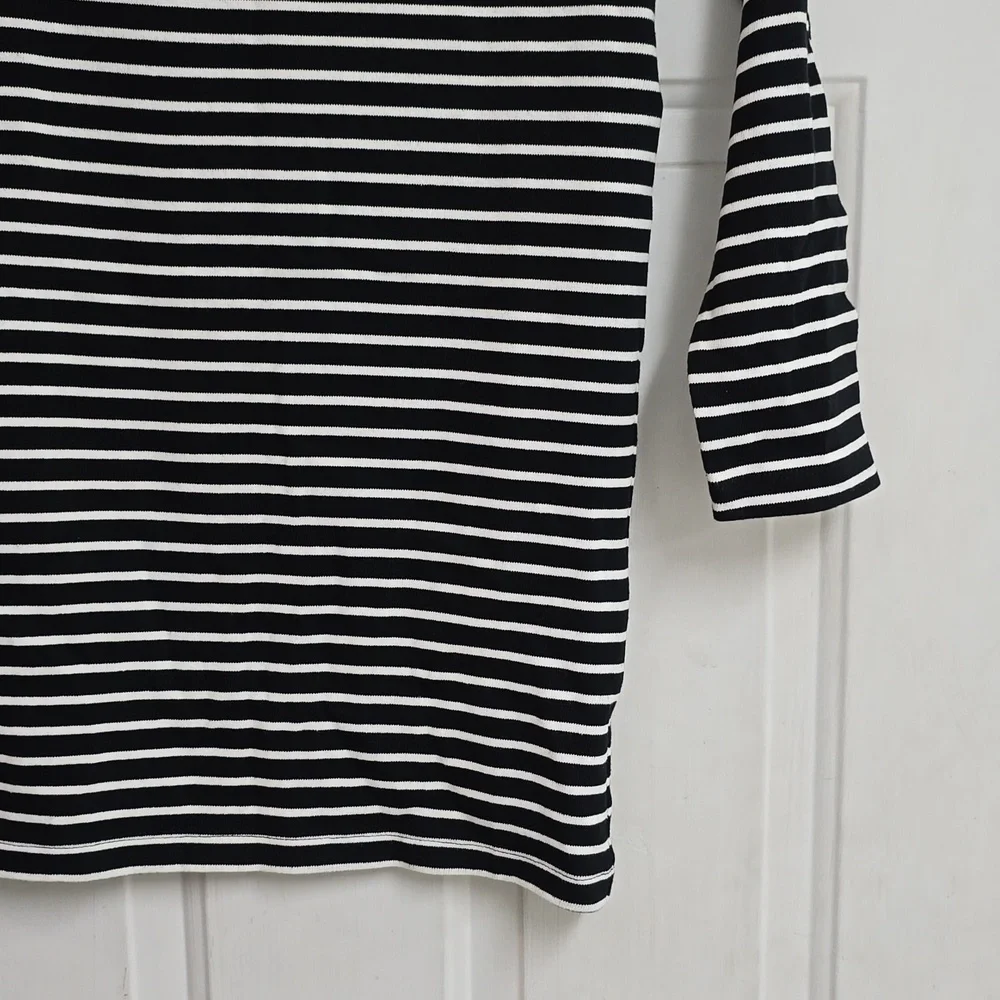 Balmain Black and White Striped Dress